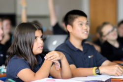 Children focus on the instructors lessons in class