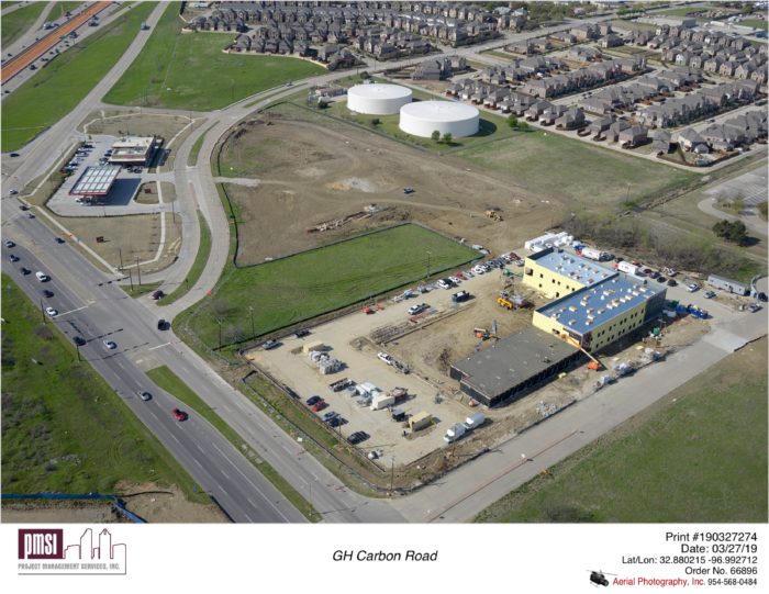aerial construction view, great hearts irving