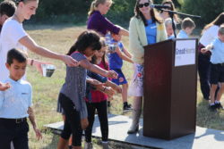 kids sprinkling seeds
