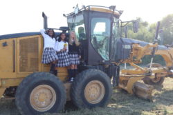 girls on a tractor