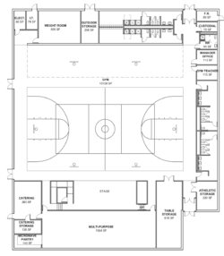 Gymnasium floor plan rendering