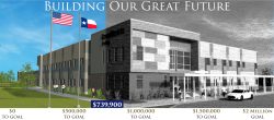 color and black and white rendering - $739,900 raised