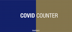 Covid counter, blue and gold
