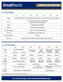 Great Hearts Curriculum Overview