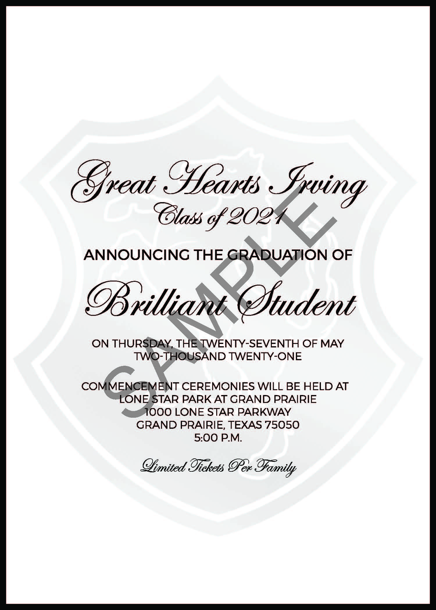 Sample Announcement Great Hearts Irving Serving Grades K 12