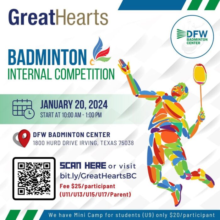 Badminton Tournament Great Hearts Irving, Serving Grades K12